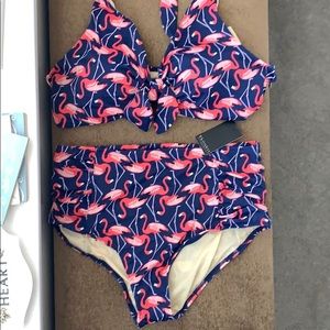 2 piece Eloquii bathing suit Flock to the Tropics